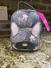 Betsy Johnson Puppy Dog Cheetah Leopard Grey Floral Mini Backpack Bag Purse NWT