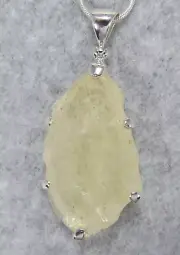 LIBYAN DESERT GLASS PENDANT $165 Tektite 925 Sterling Jewelry STARBORN LG165-P6