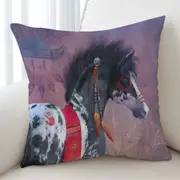 Native American Art on Painted War Pony Horse Cushion Cover