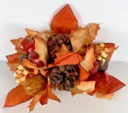 Gold Pine Cone Red Berry Christmas Artificial Floral Table Setting Piece Craft