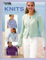 Knits For All Seasons Sweaters, Shawl, Pullovers, Lacy Wrap Leaflet 3590 NOS