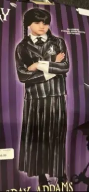 NWT Wednesday Addams Costume Sz Sm 6 Black Nevermore Academy Girls 3pc Uniform