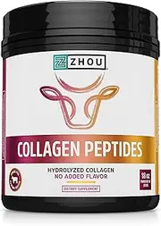 Collagen Peptides Hydrolyzed Protein Powder 18oz - Supplement for vital Joint & Bone Support, Glowing Skin, Strong Hair & Nails, Digestive Health - Unflavored, Hormone-free, Grass Fed & Pasture Raised