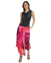 DKNY Women's Draped Sparkle Sleeveless Top