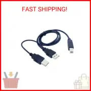 cablecc Dual USB 2.0 Male to Standard B Male Y Cable 80cm for Printer & Scanner