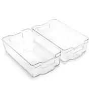 BINO | Stackable Storage Bins, X-Large - 2 Pack | THE STACKER COLLECTION | Clear