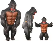 LafaVida Inflatable Costume Gorilla Monkey Full Body Naughty Funny Costume Suit for Halloween Party Adult Child Toddler Size