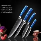 Japanese Kitchen Knife Set Damascus Style Stainless Steel Chef Knives Cleaver