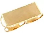 10k or 14k Solid Gold Two Finger Diamond Cut Hip Hop Unisex Ring