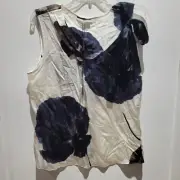 Elie Tahari 100% Silk Paulette Blouse Sleeveless Tie Shoulder Floral Nwt