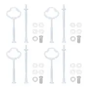4 Set 2-Tier Cupcake Stand Hardware Fitting for Cake Stand, Flower White