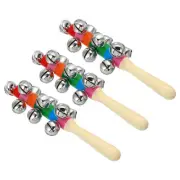 3pcs Jingle Bells, Hand Bell Handheld Wrist Bells Wooden with 10 Bells