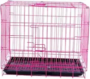 Ipetboom Pet Carrier Dog cage Warm pet House Pink pet cage Rabbit cage Indoor Dog House Wire Fence Small Kennel Medium Dog crates Indoor Outdoor cat cage Folding Dog Metal Travel Puppy cage