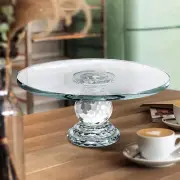 Cake Stand, 10.6'' Cake Display Stand Fruit Plate, Clear Crystal Crystal Glass