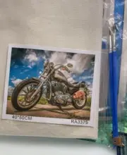Motorcycle Paint by Numbers Brushes Canvas DIY Advanced Oil Canvas Art Sold Set
