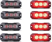 4pcs 3Led Strobe Warning Light Strobe Grille Flashing Lightbar for Truck Beacon Off-Road Vehicle Lamp Amber Traffic Light 12-24V(Blue)