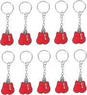 10Pcs Boxing Gloves Keychain Soft PVC Sports Charm Keyring Versatile Backpack Pendant Decorative Key Holder for Sports Fans present for Boxing Enthusiasts