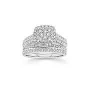 18ct White Gold Diamond Cushion Shape Bridal Set