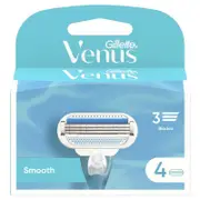 Gillette Venus 3-Blade Smooth Pivoting Razor Refills, 4-Pack