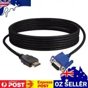 1.8m HDTV Projector HDMI to VGA Cable 1080P Video Male-Male 15Pin Adapter Cord