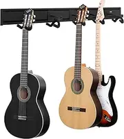 Guitar Keeper Bundle - 5 Adjustable String Swing Guitar Hangers and Guitar Wall Mount Bracket Holders for Acoustic and Electric Guitars