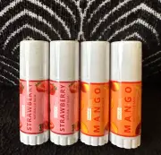 4pk BEAUTY TREATS STRAWBERRY & MANGO NATURAL EXTRACTS VEGAN LIP BALM CHAPSTICK