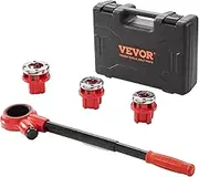 VEVOR Ratchet Pipe Threader Kit, 1/2" NPT, 3/4" NPT, 1" NPT Manual Ratcheting Pipe Threader, Portable Pipe Threading Tool Set with 3PCS NPT Dies, Storage Case for Galvanized Aluminum Iron Copper Pipes