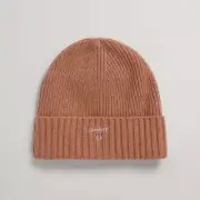 Unisex Shield Wool Beanie - Roasted Walnut