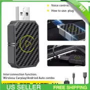 2 in 1 Android Auto Wireless Adapter & Wireless CarPlay Adapter Plug & Play Car
