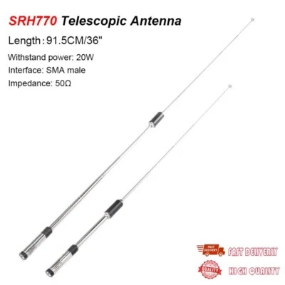 SRH770 91.5CM/36" Telescopic Antenna UHF VHF Walkie Talkie Antenna For ICOM
