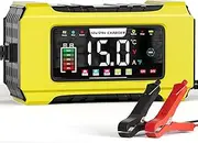 15A Car Battery Charger, 12V/24V Automatic Smart Charger Monitor Battery with LCD Screen Temperature Compensation for Car, AGM, Gel, Wet, SLA for Lead Acid Batteries and LiFePO4 Batteries