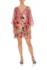 LAYERED FRILL SHORT DRESS PATCHWORK HEART