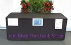 Trestle Table cover tablecloth Fitted Black 6 foot with vel cro Market