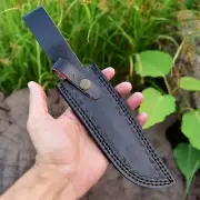 Black Leather Hand Crafted BELT Loop Knife SHEATH Holster FIX BLADE KNIFE Sheath