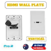 WHITE COLOUR HDMI VERTICAL WALL PLATE FLEXIBLE THIN WALL REAR SOCKET