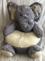 Kids Plush Animal Chair Elephant Ultra Soft Comfortable Gray White 19in Height