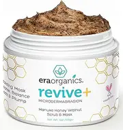 Era Organics Microdermabrasion Facial Scrub & Face Exfoliator - Spa Quality Exfoliating Face Mask with Manuka Honey & Walnut - Moisturizing Facial Exfoliant for Dry Skin, Blackheads & Wrinkles (4 oz)