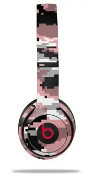 Skin Wrap for Beats Solo Wireless 2 3 4 Digital Camo Pink SKIN ONLY