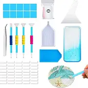 Rhinestone Painting Tools - Portable Rhinestone Picture Kit,Gem Art Set with Pouches, Tweezer, Gradient Color Crafting Supplies
