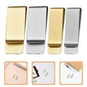 4pcs Metal Pen Clips For Notebook Stainless Steel Money Clips Office File