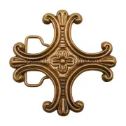 Women Buckle Antique Gold Metal Big Jeremiah Cross Saint Maurice Filigree Flower