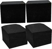 GLSTOY 4Pcs Soundproof Foam Panels High Density Acoustic Absorption Blocks for Studios Home Use Easy Installation Decorative Practical Sound Insulation Black Flame Retardant