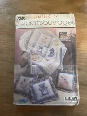 Simplicity Craft Pattern 7249 Babies' Quilt Pillows New Uncut