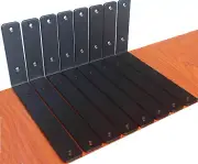 8 Pack - L 10" X H 6" X W1.5", 5Mm Thick Black L Shelf Bracket, Iron Shelf Brack