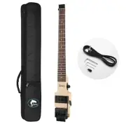 Electric travel Headless guitar tremolo Canadian Maple body Padded bag Push/Pull