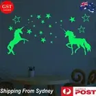 Unicorn Glow In The Dark Stars Wall Stickers Kids Bedroom Decals DIY Decor AU
