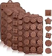 6 Pack Chocolate Moulds, Non-Stick Gummy Mould Candy Moulds Soap Moulds Silicone Trays, Silicone Chocolate Molds Small Flexible Mold for Chocolate Candy Jelly Ice Cube Dog Treats Cupcake