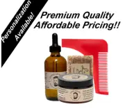 Beard Kit. Includes: 4 oz Beard Oil, 4 oz Beard Balm, Soap, Shaping Comb