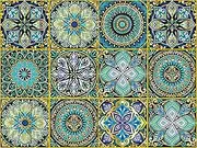 Mandala 24 Pcs 6x6 Inch Decorative Tile Stickers，Peel and Stick Adhesive Tile Stickers，Backsplash Tile Stickers，Staircase，Home Decor，Furniture Decor