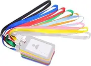 GRIRIW Dual-Sided Id Card Holder Lanyard Multi-Purpose Wrist Lanyard for Work Id Badge Holder Plastic Card Carrier Office Accessory